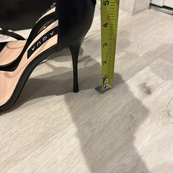 Aqua NWT Deluxe Nappa Black Pearl Ankle Strap Sandal. - Picture 5 of 8